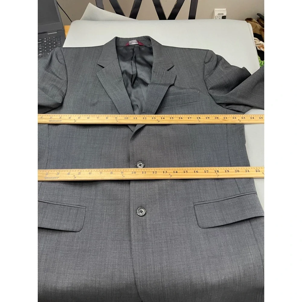 Jos.‎ A. Bank Classic Mens 44L Charcoal Gray 100% Wool Pleated 2 Piece Suit